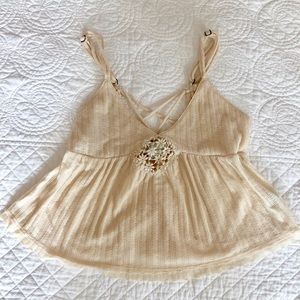 Flower Detail Babydoll Crop Top